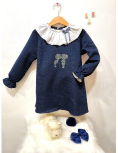 Vestido Felpa con detalles de plata